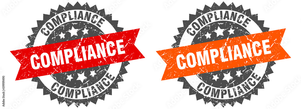 Fototapeta premium compliance band sign. compliance grunge stamp set