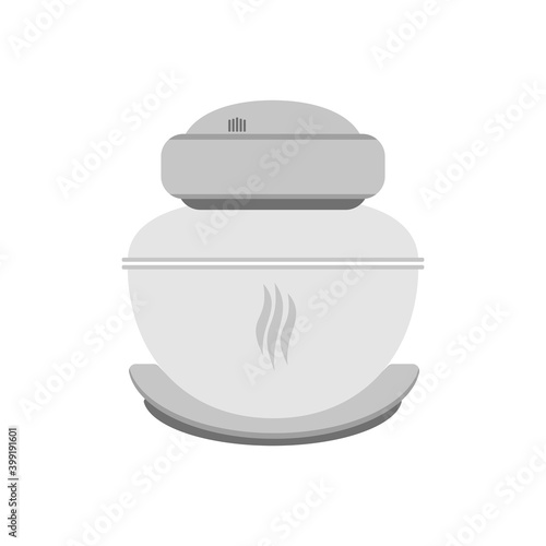 Flat style airfryer, fast food kitchen appliance, gray stylish kitchen equipment, Convection oven