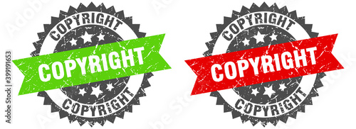 copyright band sign. copyright grunge stamp set