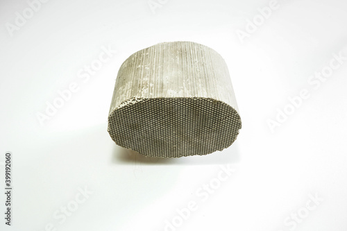 catalytic converter White background, reduce pollution,Closeup photo