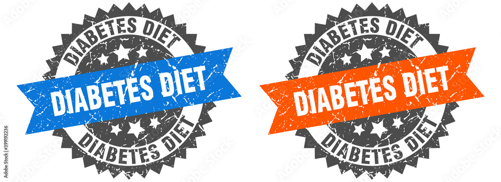 diabetes diet band sign. diabetes diet grunge stamp set