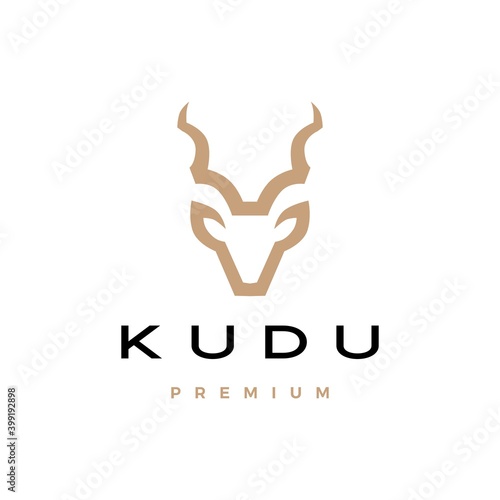 kudu head logo vector icon illustration photo