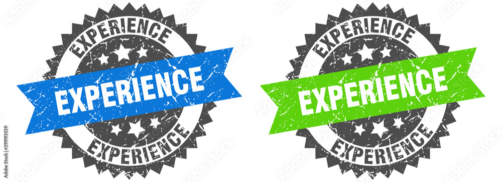 Obraz premium experience band sign. experience grunge stamp set