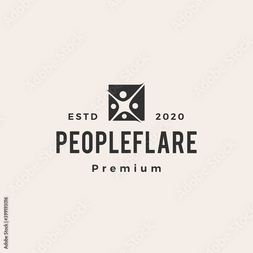 people flare light hipster vintage logo vector icon illustration