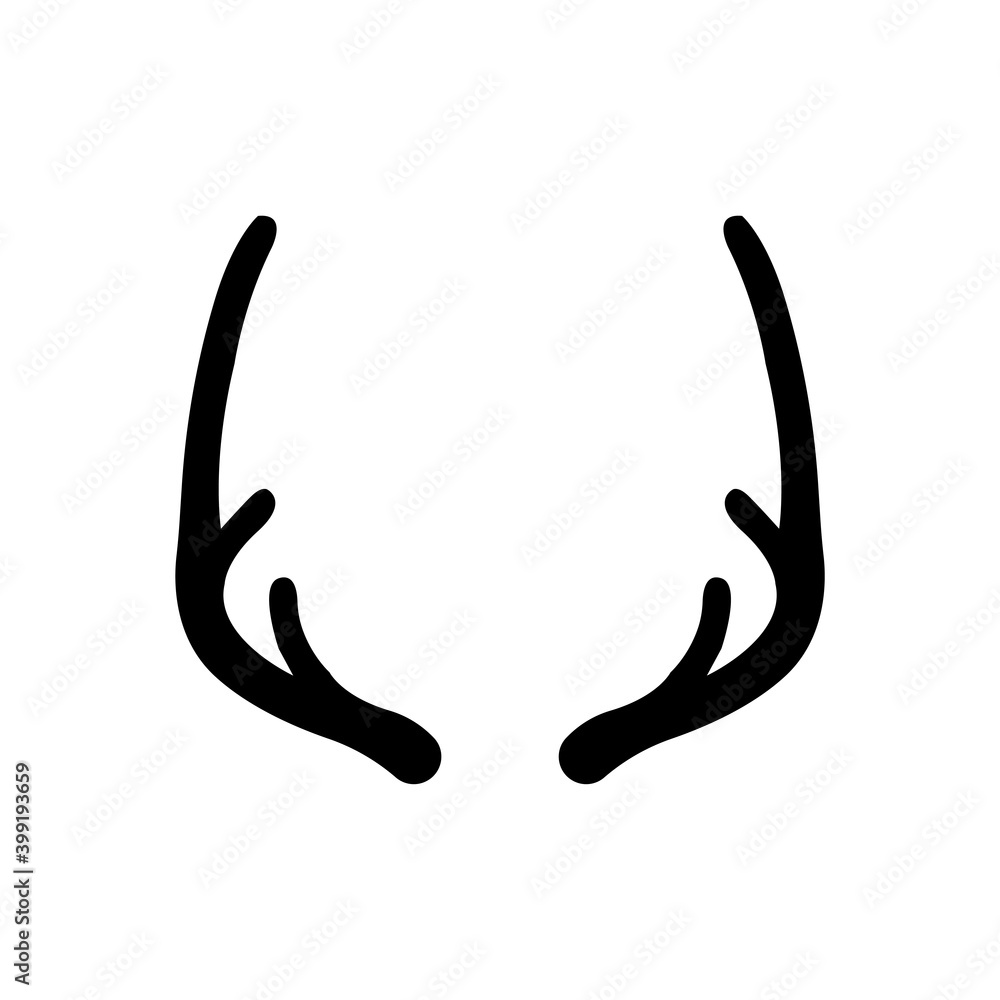 Deer antlers design.  illustration on white background