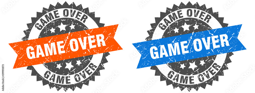 Fototapeta premium game over band sign. game over grunge stamp set