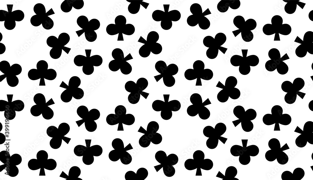 Fototapeta premium Seamless pattern with Clubs card suit. Endless background. Vector illustration.
