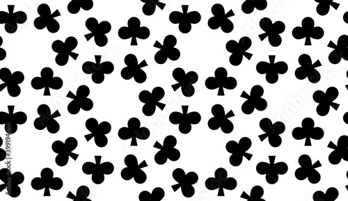 Seamless pattern with Clubs card suit. Endless background. Vector illustration.