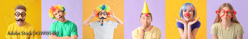 Fotografija Collage of people celebrating April Fools' Day