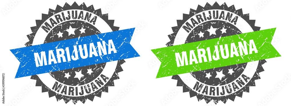 Obraz premium marijuana band sign. marijuana grunge stamp set