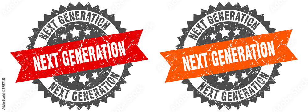 Obraz premium next generation band sign. next generation grunge stamp set
