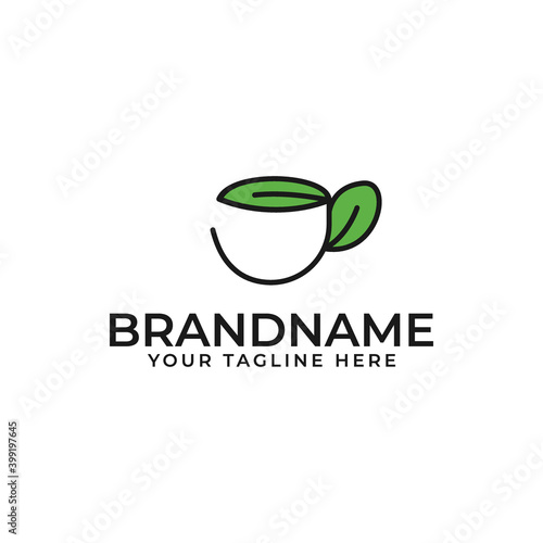simple tea vector logo design