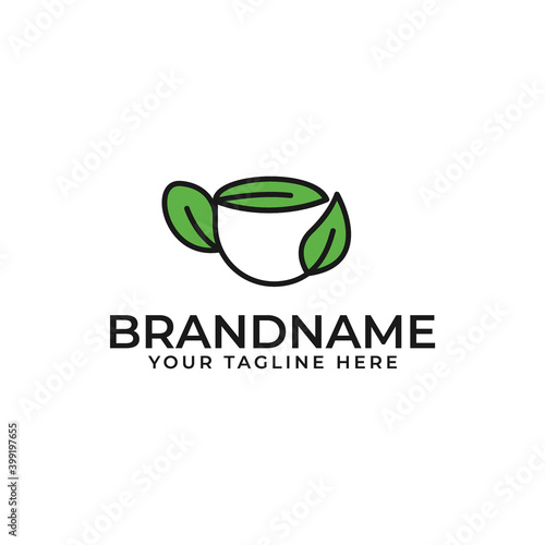 simple tea vector logo design