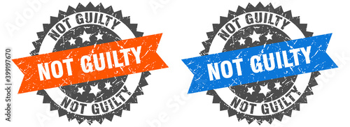 not guilty band sign. not guilty grunge stamp set