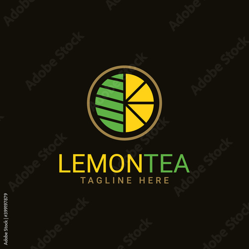 simple and clean lemon tea logo design