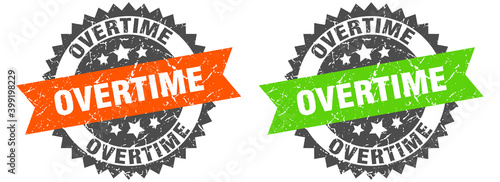 overtime band sign. overtime grunge stamp set