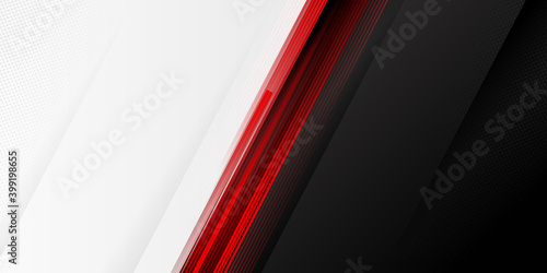 Black red and white abstract contrast background. Black red white business corporate background design with contrast style. Template corporate concept red black grey and white contrast background.