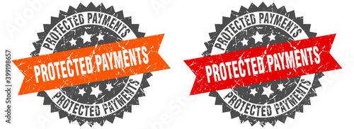 protected payments band sign. protected payments grunge stamp set