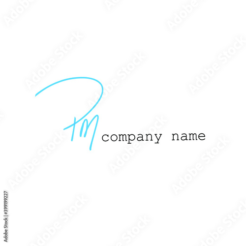 Initial PM name beauty monogram and elegant logo design