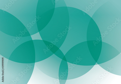 青緑色の重なる円のグラデーションの抽象背景素材