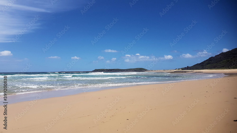 Moonee Beach Near Catherine Hill Bay New South Wales Australia, with Ocean Waves crashing over the rocks