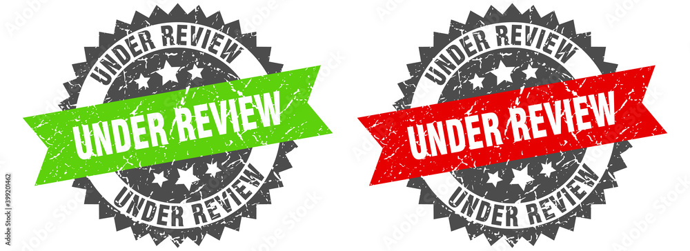 Obraz premium under review band sign. under review grunge stamp set