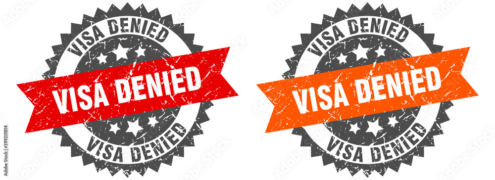 visa denied band sign. visa denied grunge stamp set