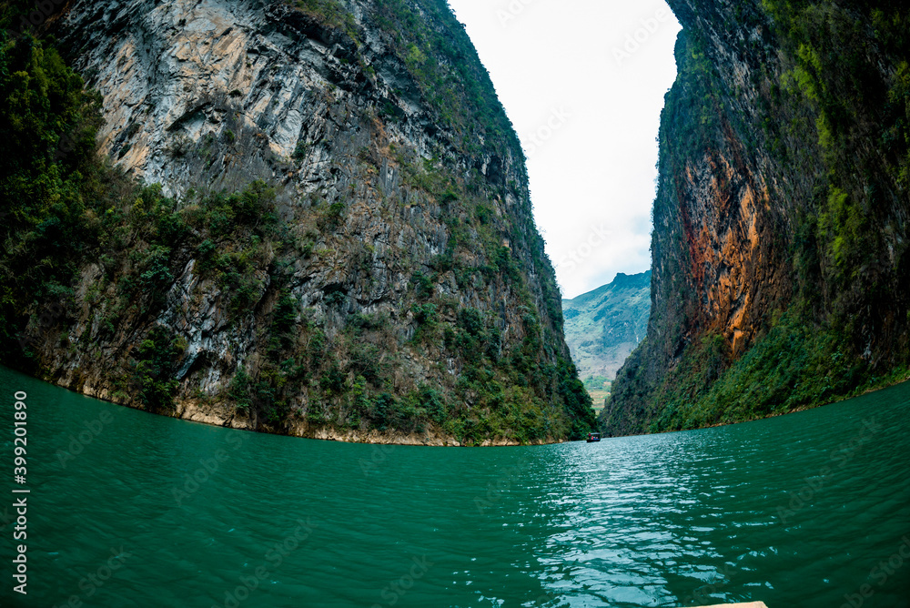 Ma Pi Leng Mountain view from Nho Que River, one of the most beautiful is a River in Vietnam