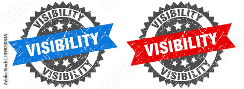 visibility band sign. visibility grunge stamp set