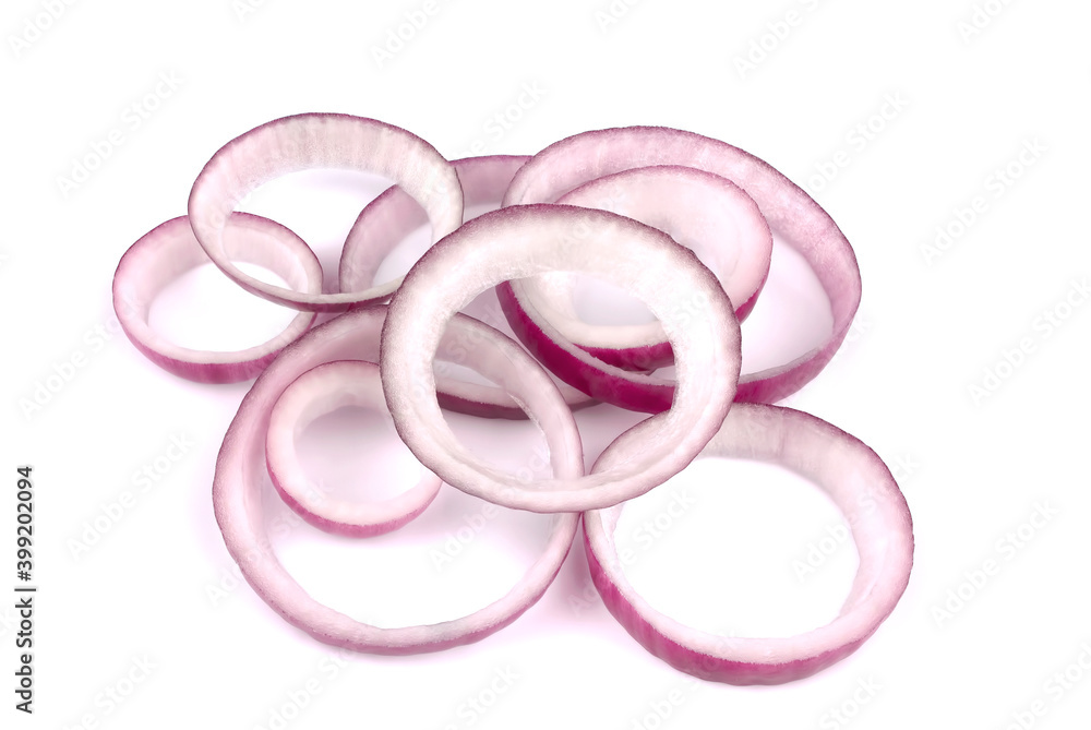 Sliced red onion isolated on white background Sliced red onion isolated on white background