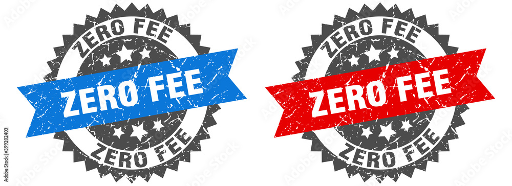 Obraz premium zero fee band sign. zero fee grunge stamp set