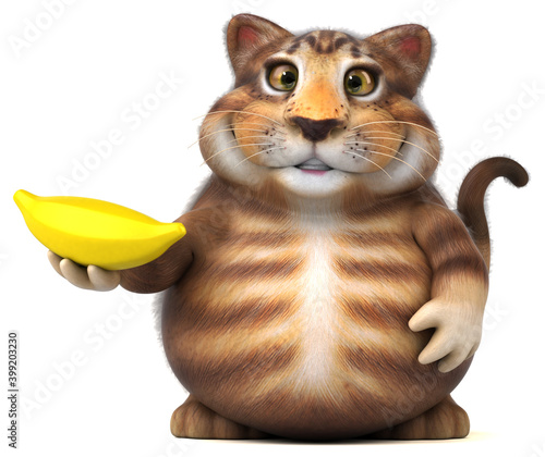 Fototapeta Naklejka Na Ścianę i Meble -  Fun cat - 3D Illustration