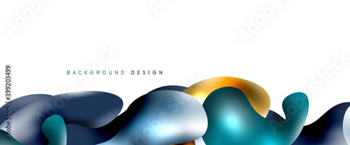 Bubbles abstract background. Liquid splashes on white vector template