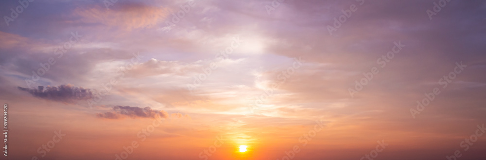 World environment day concept: Sky and clouds autumn sunset background