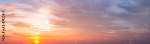 Fototapeta Naklejka Na Ścianę i Meble -  World environment day concept: Sky and clouds autumn sunset background