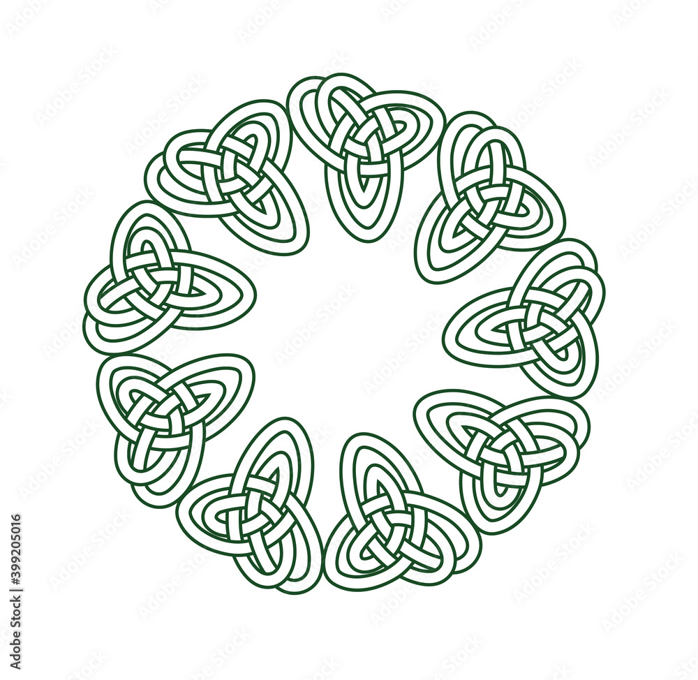 Celtic style tribal pattern on black and white color. Use it for package, logo or poster design. Vector illustration.