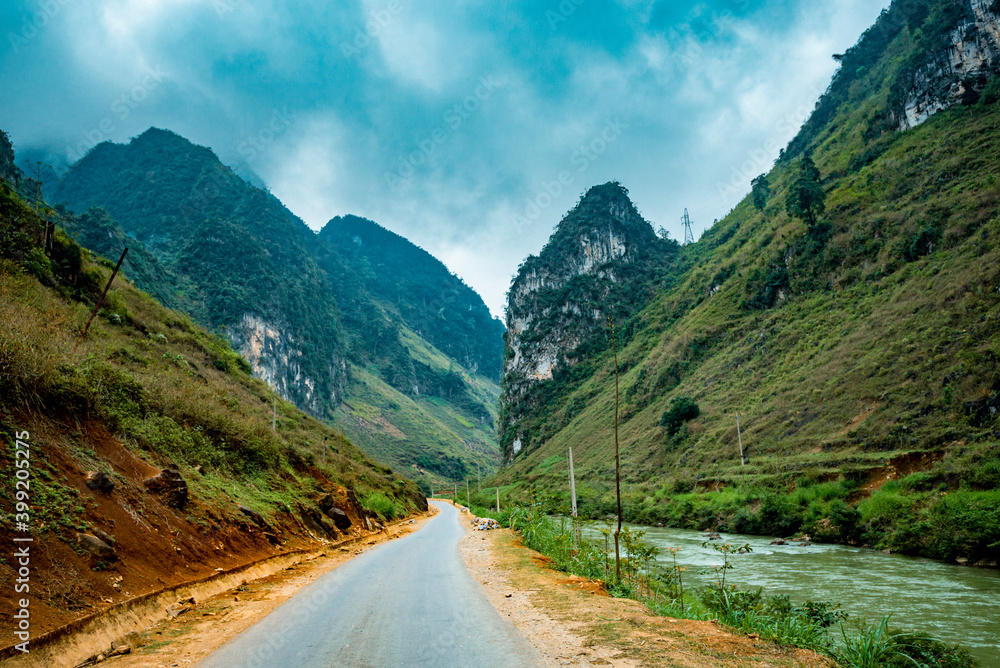 Amazing mountain landscape at Ha Giang province. Ha Giang is a northernmost province in Vietnam