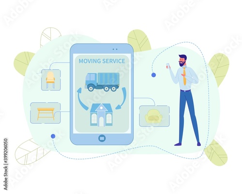 Guy is Watching Application Move to another House.