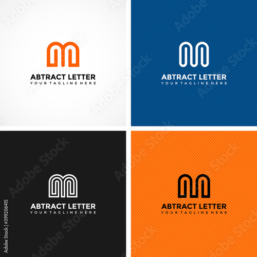 Abstract Letter M Logo template. 4 alternative logo templates. Vector Illustrator eps.10