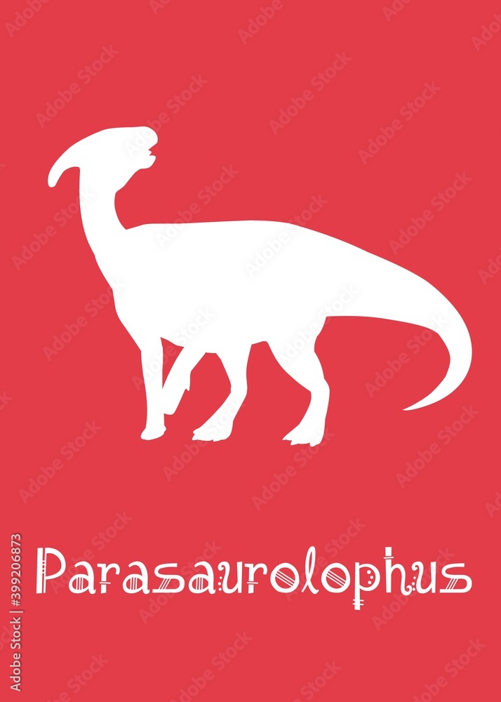 Parasaurolophus Dinosaur design vector illustration. animal silhouette, red dinosaur, red kids dinosaur name prints, boys bedroom wall art, dino room, children's posters. Parasaurolophus Dinosaur design vector illustration. animal silhouette, red dinosaur, red kids dinosaur name prints, boys bedroom wall art, dino room, children's posters.