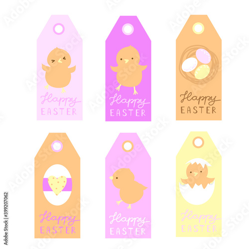  easter tags set on the white background
