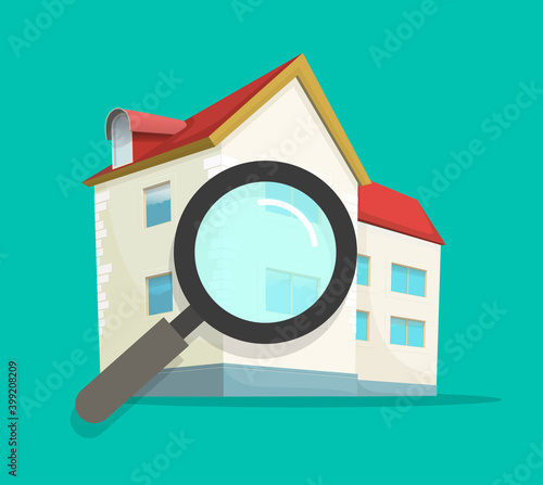 Inspection assessment rating review of residential home vector, architecture audit of house property building, examine of real estate, apartment construction quality control