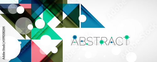 Geometric abstract background. Techno color triangle shapes. Vector illustration for covers, banners, flyers and posters and other designs © antishock