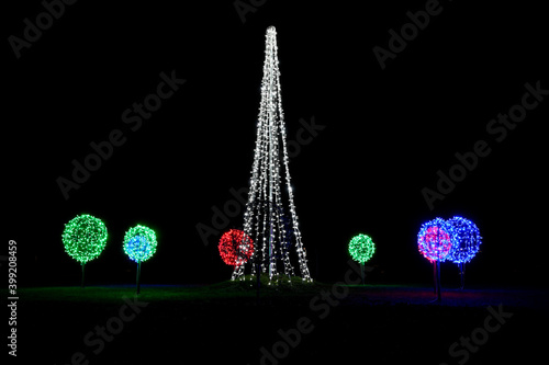 light balls of colorful diod lamps in park for decorations © Jonas