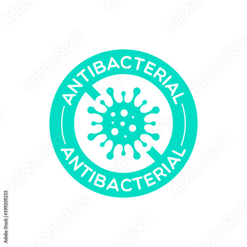Vector Round Isolated Antibacterial Label