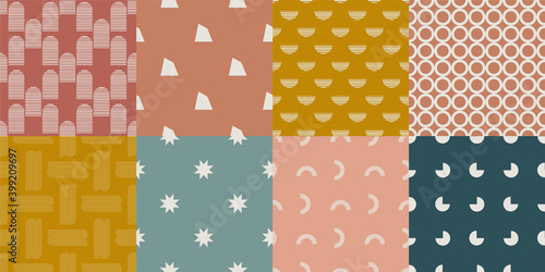 Abstract vector drawing. Mid century modern boho style
