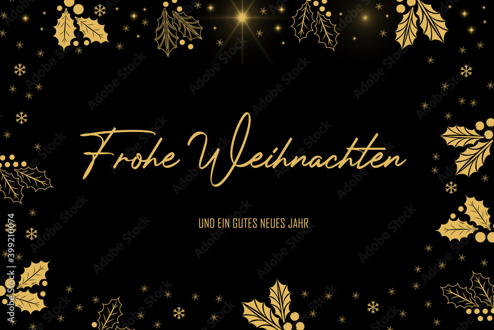 Schöne Weihnachtskarte als Banner oder für Präsentation mit Gruß Frohe