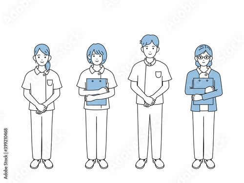 看護師　男女　セット　全身