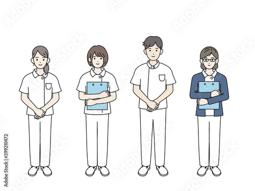 看護師　男女　セット　全身