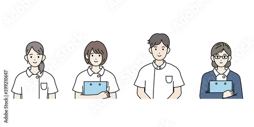 看護師　男女　セット　バストアップ